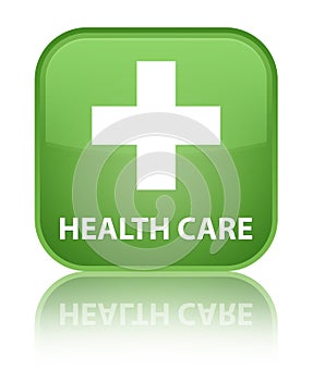 Health care (plus sign) special soft green square button