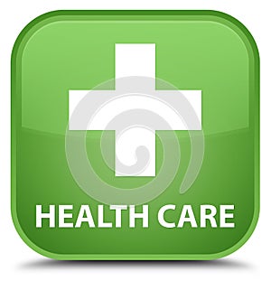 Health care (plus sign) special soft green square button