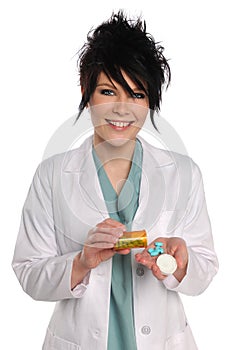 Health Care Professional With Prescription Drugs