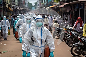 health care professionals wearing personal protective equipment handling the Nipah virus outbreak