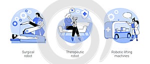 Health care robots isolated cartoon vector illustrations se