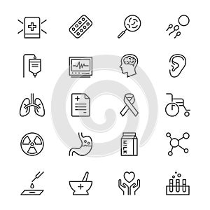 Health care thin icons