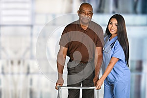 Health Care Worker and Elderly Patient