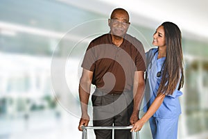 Health Care Worker and Elderly Patient