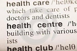 Health centre - text in dictionary