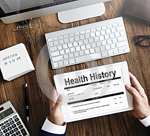 Health Check Form Claim History Record Concept