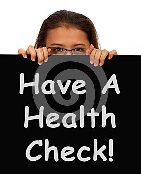 Health Check Message Showing Medical Examination