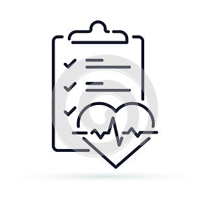 Health check up checklist for cardiovascular disease prevention test. Heart diagnostic electrocardiography service photo