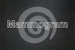 Health concept: Mammogram on chalkboard background