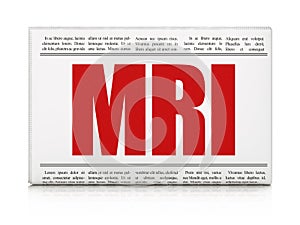 Health concept: newspaper headline MRI