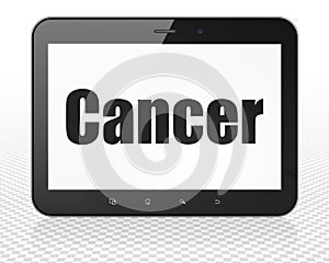 Health concept: Tablet Pc Computer with Cancer on display