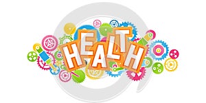health conceptual logo moving mechanism