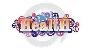 health conceptual logo moving mechanism