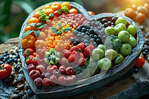 Health-conscious display in heart bowl