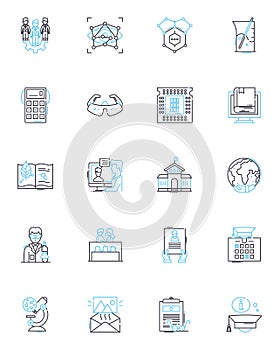 Health consciousness linear icons set. Wellness, Nutrition, Fitness, Mindfulness, Organic, Meditation, Hydration line photo