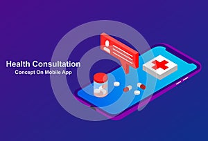 health consultation concept on mobile app