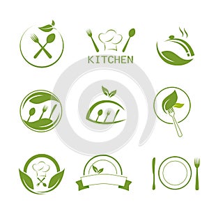 Health cooking and kitchen icons