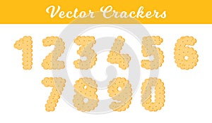 Health cracker. Isolated cookie number. Vector Illustration