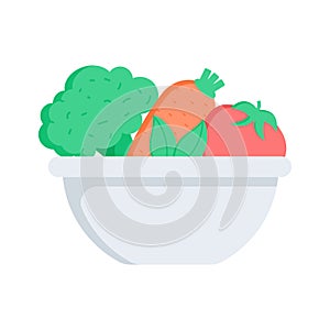 Health diet, vegetales bowl vector design, salad bowl icon photo
