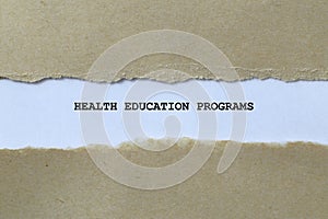 health education programs on white paper