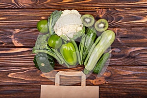 Health food and vegetable in supermarket grocery shopping concept.
