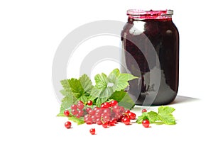 Health-giving vitamin, red currant on the white background