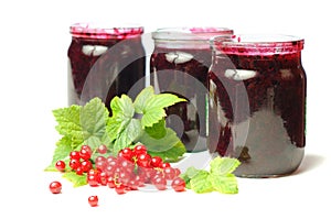 Health-giving vitamin, red currant on the white background