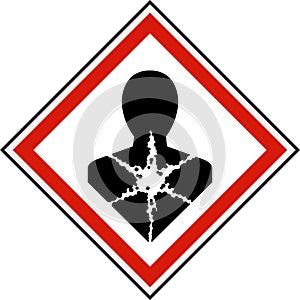 Health Hazard Symbol Label,Longer Term Health Hazard,GHS Hazard Pictogram