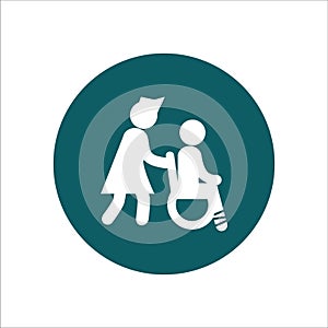 Health Icon Vector Ilustration the nurse pushed the wheelchair