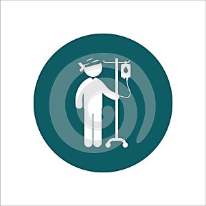 Health Icon Vector Ilustration People Sick with Infuse tube