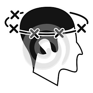 Health ill problem icon simple vector. Dizziness brain