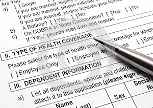 Health Insurance Application with Pen