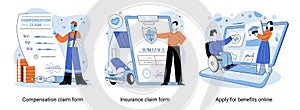 Health insurance with claim form and patient. Apply for benefits online. Compensation claim form