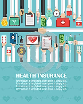 Health Insurance flat design.lorem ipsum is simply text