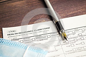 health insurance form, paperwork and questionnaire for insurance concepts