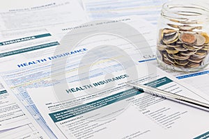 Health insurance forms for medical diagnosis.