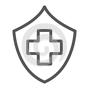 Health insurance line icon, safety and care, healthcare sign, vector graphics, a linear pattern on a white background.