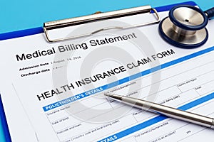 Health insurance with medical bills