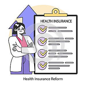 Health Insurance Reform concept. Flat vector illustration.