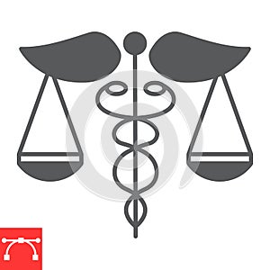 Health law glyph icon