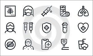 health line icons. linear set. quality vector line set such as smoothie, health, no fast food, glucose, allergy, medical mask,