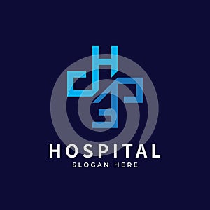 Health logo with initial letter H E, E H,H E logo designs concept. Medical health-care logo designs template