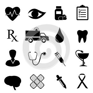 Health and medical icon set