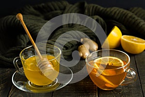 health medicine coziness warm honey lemon ginger tea winter mulled wine