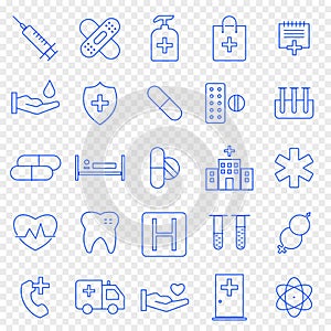 Health and Medicine Icon set. 25 Vector Icons Pack