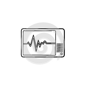 Health monitor hand drawn outline doodle icon.
