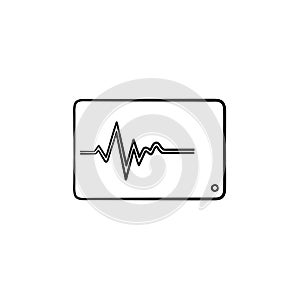 Health monitor hand drawn outline doodle icon.