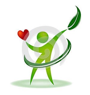 Health nature heart care logo