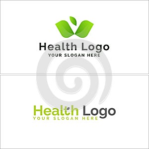 Health nature initial icon logo design