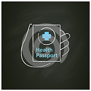 Health passport chalk icon